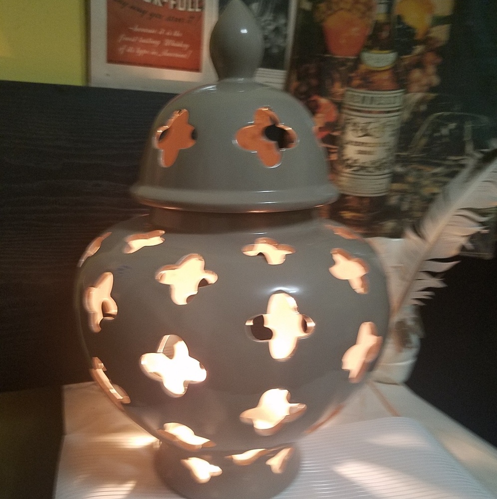 Temple Jar Ceramic Lantern Pierced Large